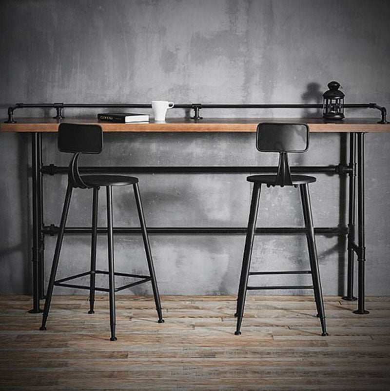 Rectangle Wood Top Counter Table 42-inch Height Industrial Style Bar Table 70.9"L x 15.7"W x 41.3"H Without Chairs Clearhalo 'Bar Furniture' 'Bar Tables' 'bar_tables' 'furn' 'furn_bar_tables' 'Furniture' 'furniture_bar_tables' 'Kitchen & Dining Furniture' 'kitchen&dining_furn' 'kitchen' 4372517