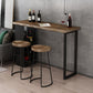 Industrial Pine Pub Bar Table Indoor Iron Double Pedestal Bar Dining Table with 2-Shelf Clearhalo 'Bar Furniture' 'Bar Tables' 'bar_tables' 'furn' 'furn_bar_tables' 'Furniture' 'furniture_bar_tables' 'Kitchen & Dining Furniture' 'kitchen&dining_furn' 'kitchen' 4372534