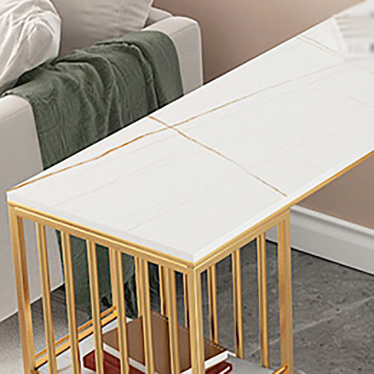 Glam Rectangle Stone Pub Bar Table Indoor Double Pedestal Bar Dining Table with 3-Shelf Clearhalo 'Bar Furniture' 'Bar Tables' 'bar_tables' 'furn' 'furn_bar_tables' 'Furniture' 'furniture_bar_tables' 'Kitchen & Dining Furniture' 'kitchen&dining_furn' 'kitchen' 4372583