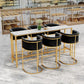Glam White Faux Marble Pub Bar Table Indoor Gold Bar Dining Table Fixed Table, Only Table Clearhalo 'Bar Furniture' 'Bar Tables' 'bar_tables' 'furn' 'furn_bar_tables' 'Furniture' 'furniture_bar_tables' 'Kitchen & Dining Furniture' 'kitchen&dining_furn' 'kitchen' 4372604