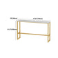 Glam Rectangle Faux Marble Pub Bar Table Gold Iron Bar Dining Table with Trestle Pedestal Clearhalo 'Bar Furniture' 'Bar Tables' 'bar_tables' 'furn' 'furn_bar_tables' 'Furniture' 'furniture_bar_tables' 'Kitchen & Dining Furniture' 'kitchen&dining_furn' 'kitchen' 4372656