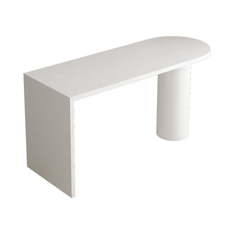 Industrial White Iron Bar Table Wood Specialty Top 41.3"H Bistro Table White Without Chairs Clearhalo 'Bar Furniture' 'Bar Tables' 'bar_tables' 'furn' 'furn_bar_tables' 'Furniture' 'furniture_bar_tables' 'Kitchen & Dining Furniture' 'kitchen&dining_furn' 'kitchen' 4372702