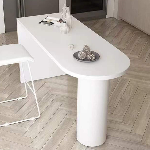 Industrial White Iron Bar Table Wood Specialty Top 41.3"H Bistro Table Clearhalo 'Bar Furniture' 'Bar Tables' 'bar_tables' 'furn' 'furn_bar_tables' 'Furniture' 'furniture_bar_tables' 'Kitchen & Dining Furniture' 'kitchen&dining_furn' 'kitchen' 4372705