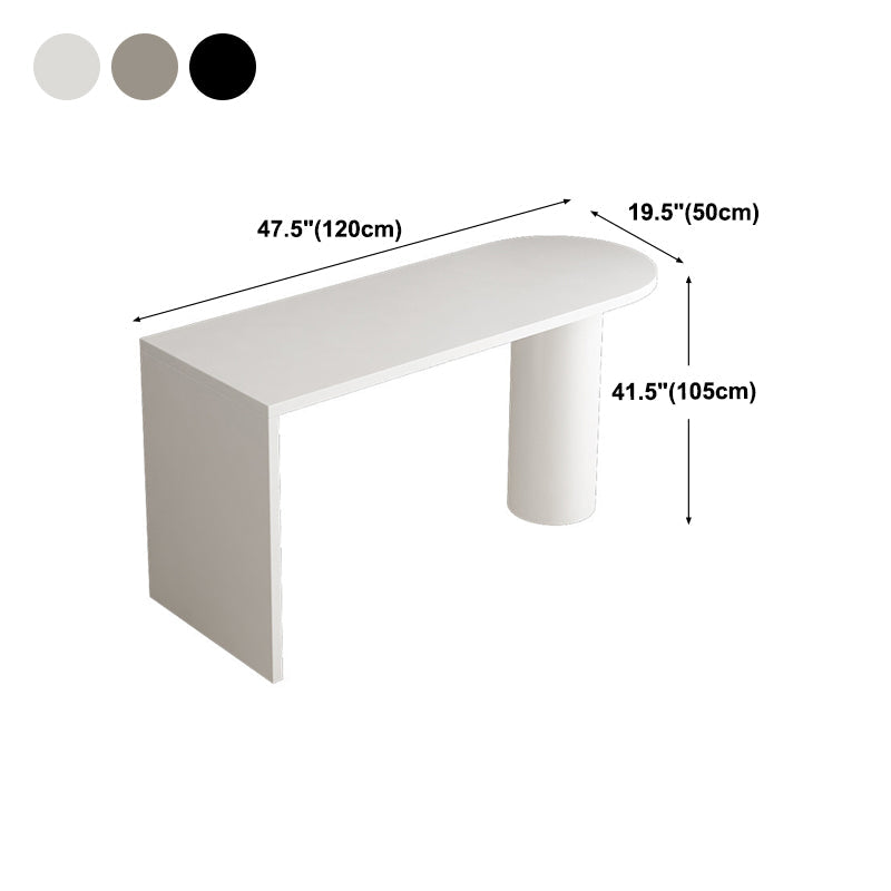 Industrial White Iron Bar Table Wood Specialty Top 41.3"H Bistro Table Clearhalo 'Bar Furniture' 'Bar Tables' 'bar_tables' 'furn' 'furn_bar_tables' 'Furniture' 'furniture_bar_tables' 'Kitchen & Dining Furniture' 'kitchen&dining_furn' 'kitchen' 4372707