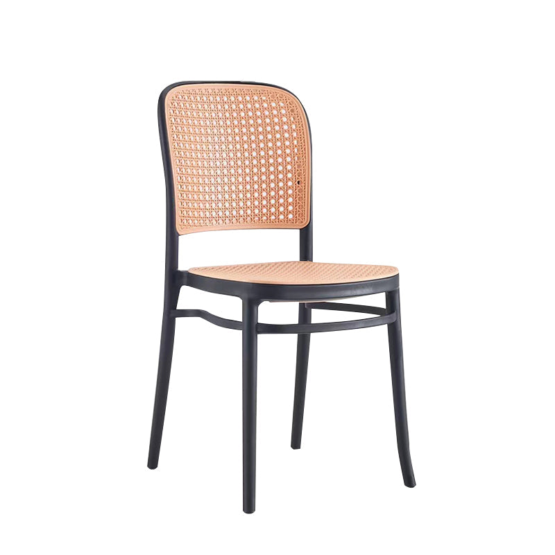 Backrest Bar And Counter Stool Antique Rattan Home Modern Minimalist Leisure High Chair Black 1 Piece Short Stool(18"H) Clearhalo 'Bar Furniture' 'Bar Stools' 'bar_stools' 'furn' 'furn_bar_stools' 'furniture_bar_stools' 'Kitchen & Dining Furniture' 'kitchen&dining_furn' 'kitchen' 'kitchen_furn' Furniture' 4374377