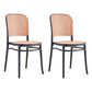 Backrest Bar And Counter Stool Antique Rattan Home Modern Minimalist Leisure High Chair Black 2 Piece Set Short Stool(18"H) Clearhalo 'Bar Furniture' 'Bar Stools' 'bar_stools' 'furn' 'furn_bar_stools' 'furniture_bar_stools' 'Kitchen & Dining Furniture' 'kitchen&dining_furn' 'kitchen' 'kitchen_furn' Furniture' 4374390