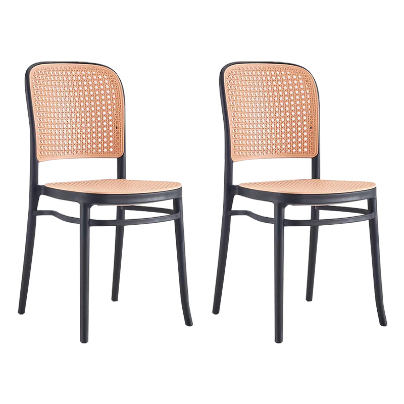 Backrest Bar And Counter Stool Antique Rattan Home Modern Minimalist Leisure High Chair Black 2 Piece Set Short Stool(18"H) Clearhalo 'Bar Furniture' 'Bar Stools' 'bar_stools' 'furn' 'furn_bar_stools' 'furniture_bar_stools' 'Kitchen & Dining Furniture' 'kitchen&dining_furn' 'kitchen' 'kitchen_furn' Furniture' 4374390