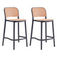 Backrest Bar And Counter Stool Antique Rattan Home Modern Minimalist Leisure High Chair Black 2 Piece Set Counter Stool(26"H) Clearhalo 'Bar Furniture' 'Bar Stools' 'bar_stools' 'furn' 'furn_bar_stools' 'furniture_bar_stools' 'Kitchen & Dining Furniture' 'kitchen&dining_furn' 'kitchen' 'kitchen_furn' Furniture' 4374391