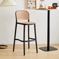 Backrest Bar And Counter Stool Antique Rattan Home Modern Minimalist Leisure High Chair Clearhalo 'Bar Furniture' 'Bar Stools' 'bar_stools' 'furn' 'furn_bar_stools' 'furniture_bar_stools' 'Kitchen & Dining Furniture' 'kitchen&dining_furn' 'kitchen' 'kitchen_furn' Furniture' 4374392