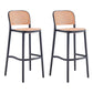 Backrest Bar And Counter Stool Antique Rattan Home Modern Minimalist Leisure High Chair Black 2 Piece Set Bar Stool(30"H) Clearhalo 'Bar Furniture' 'Bar Stools' 'bar_stools' 'furn' 'furn_bar_stools' 'furniture_bar_stools' 'Kitchen & Dining Furniture' 'kitchen&dining_furn' 'kitchen' 'kitchen_furn' Furniture' 4374394