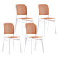 Backrest Bar And Counter Stool Antique Rattan Home Modern Minimalist Leisure High Chair White 4 Piece Set Short Stool(18"H) Clearhalo 'Bar Furniture' 'Bar Stools' 'bar_stools' 'furn' 'furn_bar_stools' 'furniture_bar_stools' 'Kitchen & Dining Furniture' 'kitchen&dining_furn' 'kitchen' 'kitchen_furn' Furniture' 4374395