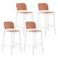 Backrest Bar And Counter Stool Antique Rattan Home Modern Minimalist Leisure High Chair White 4 Piece Set Counter Stool(26"H) Clearhalo 'Bar Furniture' 'Bar Stools' 'bar_stools' 'furn' 'furn_bar_stools' 'furniture_bar_stools' 'Kitchen & Dining Furniture' 'kitchen&dining_furn' 'kitchen' 'kitchen_furn' Furniture' 4374396