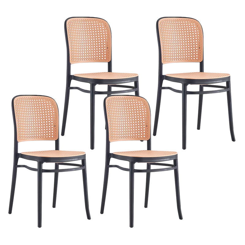 Backrest Bar And Counter Stool Antique Rattan Home Modern Minimalist Leisure High Chair Black 4 Piece Set Short Stool(18"H) Clearhalo 'Bar Furniture' 'Bar Stools' 'bar_stools' 'furn' 'furn_bar_stools' 'furniture_bar_stools' 'Kitchen & Dining Furniture' 'kitchen&dining_furn' 'kitchen' 'kitchen_furn' Furniture' 4374398