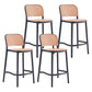 Backrest Bar And Counter Stool Antique Rattan Home Modern Minimalist Leisure High Chair Black 4 Piece Set Counter Stool(26"H) Clearhalo 'Bar Furniture' 'Bar Stools' 'bar_stools' 'furn' 'furn_bar_stools' 'furniture_bar_stools' 'Kitchen & Dining Furniture' 'kitchen&dining_furn' 'kitchen' 'kitchen_furn' Furniture' 4374399