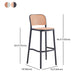 Backrest Bar And Counter Stool Antique Rattan Home Modern Minimalist Leisure High Chair Clearhalo 'Bar Furniture' 'Bar Stools' 'bar_stools' 'furn' 'furn_bar_stools' 'furniture_bar_stools' 'Kitchen & Dining Furniture' 'kitchen&dining_furn' 'kitchen' 'kitchen_furn' Furniture' 4374403