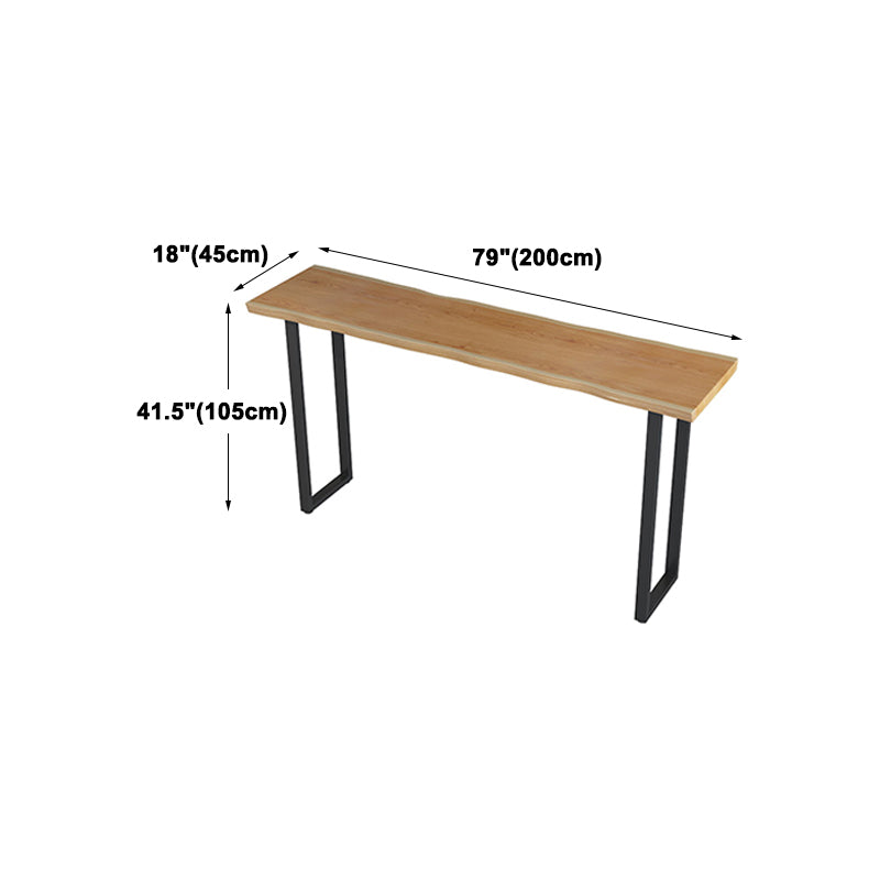 Sled Natural Wood Bistro Accent Dining Table Modern Rectangle Pub Height Dining Table Clearhalo 'Bar Furniture' 'Bar Tables' 'bar_tables' 'furn' 'furn_bar_tables' 'Furniture' 'furniture_bar_tables' 'Kitchen & Dining Furniture' 'kitchen&dining_furn' 'kitchen' 4374418