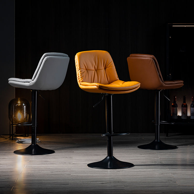 Indoor Adjustable Swivel Bar Stool Bucket Footrest Backrest Counter Stool Clearhalo 'Bar Furniture' 'Bar Stools' 'bar_stools' 'furn' 'furn_bar_stools' 'furniture_bar_stools' 'Kitchen & Dining Furniture' 'kitchen&dining_furn' 'kitchen' 'kitchen_furn' Furniture' 4374458