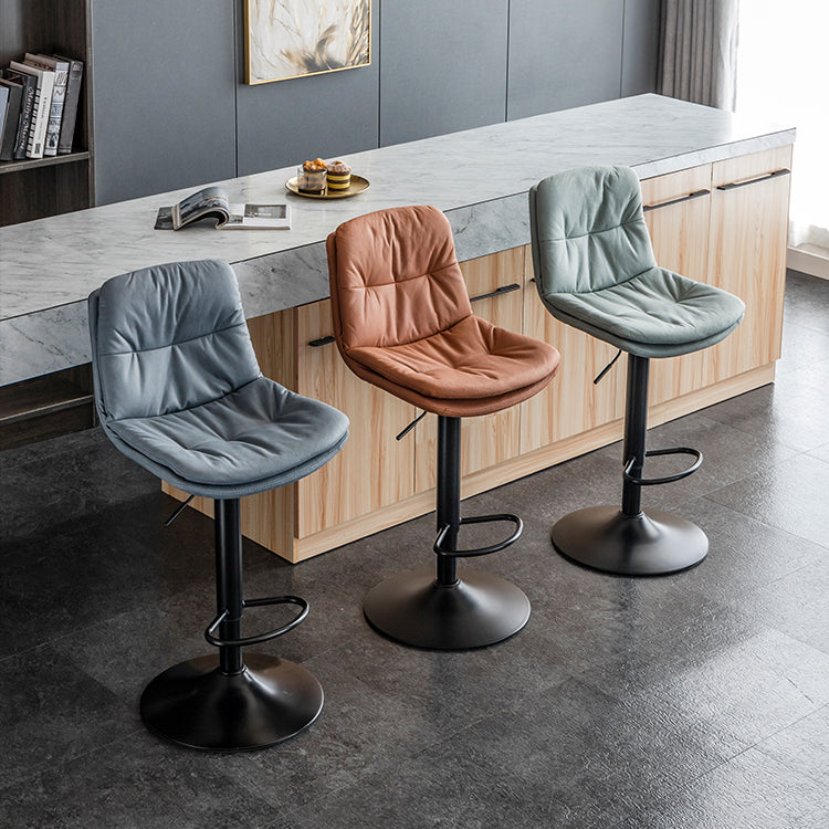 Indoor Adjustable Swivel Bar Stool Bucket Footrest Backrest Counter Stool Clearhalo 'Bar Furniture' 'Bar Stools' 'bar_stools' 'furn' 'furn_bar_stools' 'furniture_bar_stools' 'Kitchen & Dining Furniture' 'kitchen&dining_furn' 'kitchen' 'kitchen_furn' Furniture' 4374459