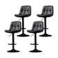 Indoor Adjustable Swivel Bar Stool Bucket Footrest Backrest Counter Stool Black Black 4 Piece Set Clearhalo 'Bar Furniture' 'Bar Stools' 'bar_stools' 'furn' 'furn_bar_stools' 'furniture_bar_stools' 'Kitchen & Dining Furniture' 'kitchen&dining_furn' 'kitchen' 'kitchen_furn' Furniture' 4374460