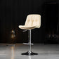 Indoor Adjustable Swivel Bar Stool Bucket Footrest Backrest Counter Stool Off-White Silver 1 Piece Clearhalo 'Bar Furniture' 'Bar Stools' 'bar_stools' 'furn' 'furn_bar_stools' 'furniture_bar_stools' 'Kitchen & Dining Furniture' 'kitchen&dining_furn' 'kitchen' 'kitchen_furn' Furniture' 4374461
