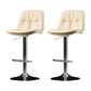 Indoor Adjustable Swivel Bar Stool Bucket Footrest Backrest Counter Stool Off-White Silver 2 Piece Set Clearhalo 'Bar Furniture' 'Bar Stools' 'bar_stools' 'furn' 'furn_bar_stools' 'furniture_bar_stools' 'Kitchen & Dining Furniture' 'kitchen&dining_furn' 'kitchen' 'kitchen_furn' Furniture' 4374464