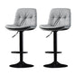 Indoor Adjustable Swivel Bar Stool Bucket Footrest Backrest Counter Stool Light Gray Black 2 Piece Set Clearhalo 'Bar Furniture' 'Bar Stools' 'bar_stools' 'furn' 'furn_bar_stools' 'furniture_bar_stools' 'Kitchen & Dining Furniture' 'kitchen&dining_furn' 'kitchen' 'kitchen_furn' Furniture' 4374469