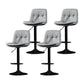 Indoor Adjustable Swivel Bar Stool Bucket Footrest Backrest Counter Stool Light Gray Black 4 Piece Set Clearhalo 'Bar Furniture' 'Bar Stools' 'bar_stools' 'furn' 'furn_bar_stools' 'furniture_bar_stools' 'Kitchen & Dining Furniture' 'kitchen&dining_furn' 'kitchen' 'kitchen_furn' Furniture' 4374471