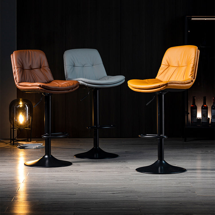 Indoor Adjustable Swivel Bar Stool Bucket Footrest Backrest Counter Stool Clearhalo 'Bar Furniture' 'Bar Stools' 'bar_stools' 'furn' 'furn_bar_stools' 'furniture_bar_stools' 'Kitchen & Dining Furniture' 'kitchen&dining_furn' 'kitchen' 'kitchen_furn' Furniture' 4374476