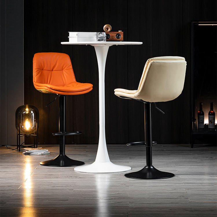 Indoor Adjustable Swivel Bar Stool Bucket Footrest Backrest Counter Stool Clearhalo 'Bar Furniture' 'Bar Stools' 'bar_stools' 'furn' 'furn_bar_stools' 'furniture_bar_stools' 'Kitchen & Dining Furniture' 'kitchen&dining_furn' 'kitchen' 'kitchen_furn' Furniture' 4374478