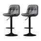 Indoor Adjustable Swivel Bar Stool Bucket Footrest Backrest Counter Stool Dark Gray Silver 2 Piece Set Clearhalo 'Bar Furniture' 'Bar Stools' 'bar_stools' 'furn' 'furn_bar_stools' 'furniture_bar_stools' 'Kitchen & Dining Furniture' 'kitchen&dining_furn' 'kitchen' 'kitchen_furn' Furniture' 4374480