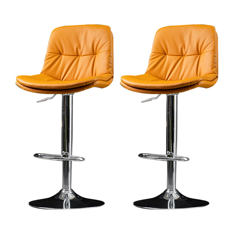Indoor Adjustable Swivel Bar Stool Bucket Footrest Backrest Counter Stool Yellow Silver 2 Piece Set Clearhalo 'Bar Furniture' 'Bar Stools' 'bar_stools' 'furn' 'furn_bar_stools' 'furniture_bar_stools' 'Kitchen & Dining Furniture' 'kitchen&dining_furn' 'kitchen' 'kitchen_furn' Furniture' 4374486