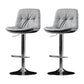 Indoor Adjustable Swivel Bar Stool Bucket Footrest Backrest Counter Stool Light Gray Silver 2 Piece Set Clearhalo 'Bar Furniture' 'Bar Stools' 'bar_stools' 'furn' 'furn_bar_stools' 'furniture_bar_stools' 'Kitchen & Dining Furniture' 'kitchen&dining_furn' 'kitchen' 'kitchen_furn' Furniture' 4374489