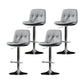 Indoor Adjustable Swivel Bar Stool Bucket Footrest Backrest Counter Stool Light Gray Silver 4 Piece Set Clearhalo 'Bar Furniture' 'Bar Stools' 'bar_stools' 'furn' 'furn_bar_stools' 'furniture_bar_stools' 'Kitchen & Dining Furniture' 'kitchen&dining_furn' 'kitchen' 'kitchen_furn' Furniture' 4374490