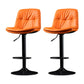 Indoor Adjustable Swivel Bar Stool Bucket Footrest Backrest Counter Stool Orange Black 2 Piece Set Clearhalo 'Bar Furniture' 'Bar Stools' 'bar_stools' 'furn' 'furn_bar_stools' 'furniture_bar_stools' 'Kitchen & Dining Furniture' 'kitchen&dining_furn' 'kitchen' 'kitchen_furn' Furniture' 4374495