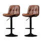 Indoor Adjustable Swivel Bar Stool Bucket Footrest Backrest Counter Stool Brown Black 2 Piece Set Clearhalo 'Bar Furniture' 'Bar Stools' 'bar_stools' 'furn' 'furn_bar_stools' 'furniture_bar_stools' 'Kitchen & Dining Furniture' 'kitchen&dining_furn' 'kitchen' 'kitchen_furn' Furniture' 4374498