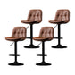 Indoor Adjustable Swivel Bar Stool Bucket Footrest Backrest Counter Stool Brown Black 4 Piece Set Clearhalo 'Bar Furniture' 'Bar Stools' 'bar_stools' 'furn' 'furn_bar_stools' 'furniture_bar_stools' 'Kitchen & Dining Furniture' 'kitchen&dining_furn' 'kitchen' 'kitchen_furn' Furniture' 4374499