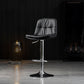 Indoor Adjustable Swivel Bar Stool Bucket Footrest Backrest Counter Stool Black Silver 1 Piece Clearhalo 'Bar Furniture' 'Bar Stools' 'bar_stools' 'furn' 'furn_bar_stools' 'furniture_bar_stools' 'Kitchen & Dining Furniture' 'kitchen&dining_furn' 'kitchen' 'kitchen_furn' Furniture' 4374500