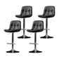 Indoor Adjustable Swivel Bar Stool Bucket Footrest Backrest Counter Stool Black Silver 4 Piece Set Clearhalo 'Bar Furniture' 'Bar Stools' 'bar_stools' 'furn' 'furn_bar_stools' 'furniture_bar_stools' 'Kitchen & Dining Furniture' 'kitchen&dining_furn' 'kitchen' 'kitchen_furn' Furniture' 4374502