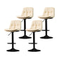 Indoor Adjustable Swivel Bar Stool Bucket Footrest Backrest Counter Stool Off-White Black 4 Piece Set Clearhalo 'Bar Furniture' 'Bar Stools' 'bar_stools' 'furn' 'furn_bar_stools' 'furniture_bar_stools' 'Kitchen & Dining Furniture' 'kitchen&dining_furn' 'kitchen' 'kitchen_furn' Furniture' 4374505