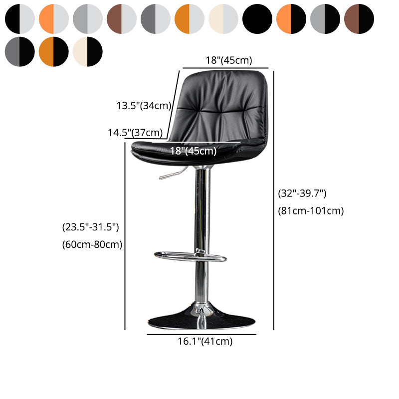 Indoor Adjustable Swivel Bar Stool Bucket Footrest Backrest Counter Stool Clearhalo 'Bar Furniture' 'Bar Stools' 'bar_stools' 'furn' 'furn_bar_stools' 'furniture_bar_stools' 'Kitchen & Dining Furniture' 'kitchen&dining_furn' 'kitchen' 'kitchen_furn' Furniture' 4374509