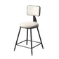Contemporary Counter Bar Stool Backrest Velvet Bar Stool with Footrest, Iron Base Beige 1 Piece Short Stool(18"H) Clearhalo 'Bar Furniture' 'Bar Stools' 'bar_stools' 'furn' 'furn_bar_stools' 'furniture_bar_stools' 'Kitchen & Dining Furniture' 'kitchen&dining_furn' 'kitchen' 'kitchen_furn' Furniture' 4374523