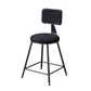 Contemporary Counter Bar Stool Backrest Velvet Bar Stool with Footrest, Iron Base Black 1 Piece Short Stool(18"H) Clearhalo 'Bar Furniture' 'Bar Stools' 'bar_stools' 'furn' 'furn_bar_stools' 'furniture_bar_stools' 'Kitchen & Dining Furniture' 'kitchen&dining_furn' 'kitchen' 'kitchen_furn' Furniture' 4374526