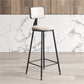 Contemporary Counter Bar Stool Backrest Velvet Bar Stool with Footrest, Iron Base Clearhalo 'Bar Furniture' 'Bar Stools' 'bar_stools' 'furn' 'furn_bar_stools' 'furniture_bar_stools' 'Kitchen & Dining Furniture' 'kitchen&dining_furn' 'kitchen' 'kitchen_furn' Furniture' 4374527