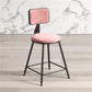 Contemporary Counter Bar Stool Backrest Velvet Bar Stool with Footrest, Iron Base Clearhalo 'Bar Furniture' 'Bar Stools' 'bar_stools' 'furn' 'furn_bar_stools' 'furniture_bar_stools' 'Kitchen & Dining Furniture' 'kitchen&dining_furn' 'kitchen' 'kitchen_furn' Furniture' 4374529