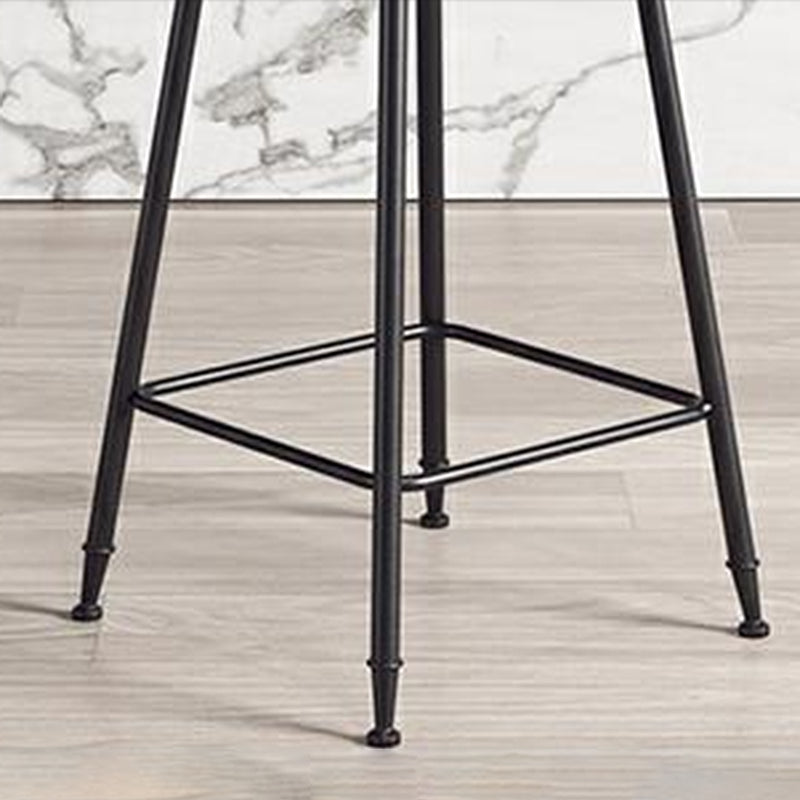 Contemporary Counter Bar Stool Backrest Velvet Bar Stool with Footrest, Iron Base Clearhalo 'Bar Furniture' 'Bar Stools' 'bar_stools' 'furn' 'furn_bar_stools' 'furniture_bar_stools' 'Kitchen & Dining Furniture' 'kitchen&dining_furn' 'kitchen' 'kitchen_furn' Furniture' 4374534