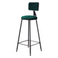 Contemporary Counter Bar Stool Backrest Velvet Bar Stool with Footrest, Iron Base Green 1 Piece Clearhalo 'Bar Furniture' 'Bar Stools' 'bar_stools' 'furn' 'furn_bar_stools' 'furniture_bar_stools' 'Kitchen & Dining Furniture' 'kitchen&dining_furn' 'kitchen' 'kitchen_furn' Furniture' 4374537