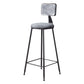 Contemporary Counter Bar Stool Backrest Velvet Bar Stool with Footrest, Iron Base Gray 1 Piece Clearhalo 'Bar Furniture' 'Bar Stools' 'bar_stools' 'furn' 'furn_bar_stools' 'furniture_bar_stools' 'Kitchen & Dining Furniture' 'kitchen&dining_furn' 'kitchen' 'kitchen_furn' Furniture' 4374542