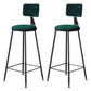 Contemporary Counter Bar Stool Backrest Velvet Bar Stool with Footrest, Iron Base Green 2 Piece Set Clearhalo 'Bar Furniture' 'Bar Stools' 'bar_stools' 'furn' 'furn_bar_stools' 'furniture_bar_stools' 'Kitchen & Dining Furniture' 'kitchen&dining_furn' 'kitchen' 'kitchen_furn' Furniture' 4374550
