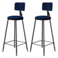 Contemporary Counter Bar Stool Backrest Velvet Bar Stool with Footrest, Iron Base Blue 2 Piece Set Clearhalo 'Bar Furniture' 'Bar Stools' 'bar_stools' 'furn' 'furn_bar_stools' 'furniture_bar_stools' 'Kitchen & Dining Furniture' 'kitchen&dining_furn' 'kitchen' 'kitchen_furn' Furniture' 4374553