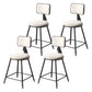 Contemporary Counter Bar Stool Backrest Velvet Bar Stool with Footrest, Iron Base Beige 4 Piece Set Short Stool(18"H) Clearhalo 'Bar Furniture' 'Bar Stools' 'bar_stools' 'furn' 'furn_bar_stools' 'furniture_bar_stools' 'Kitchen & Dining Furniture' 'kitchen&dining_furn' 'kitchen' 'kitchen_furn' Furniture' 4374555